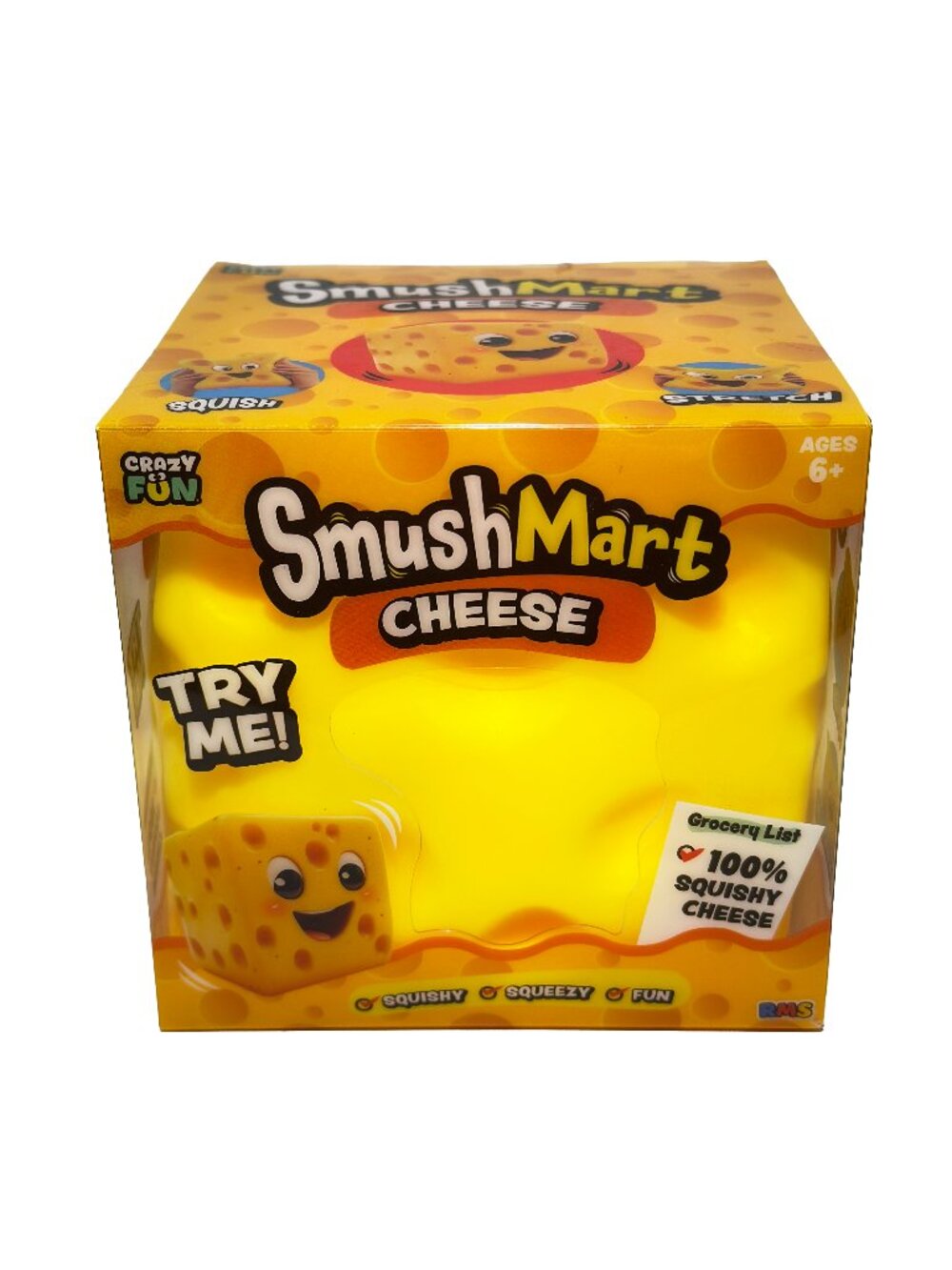 Smush Mart Cheese Block Extra Large Squishy Toy 5" NEW